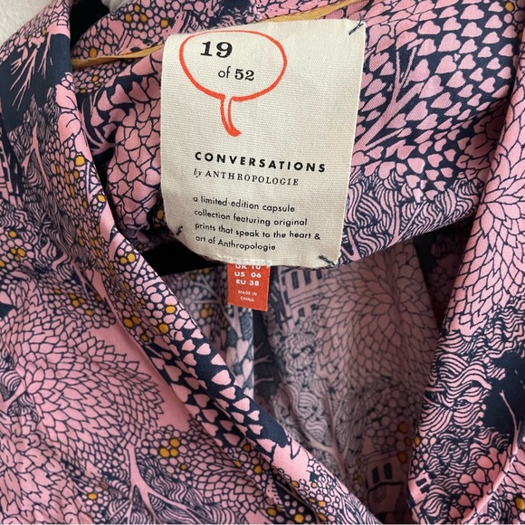 19 of 52 Conversations by Anthropologie Pink & Blue Button Down Bow Blouse - Picture 6 of 8